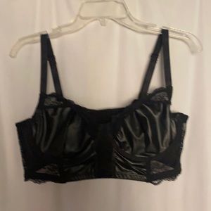 Torrid black leather look bra